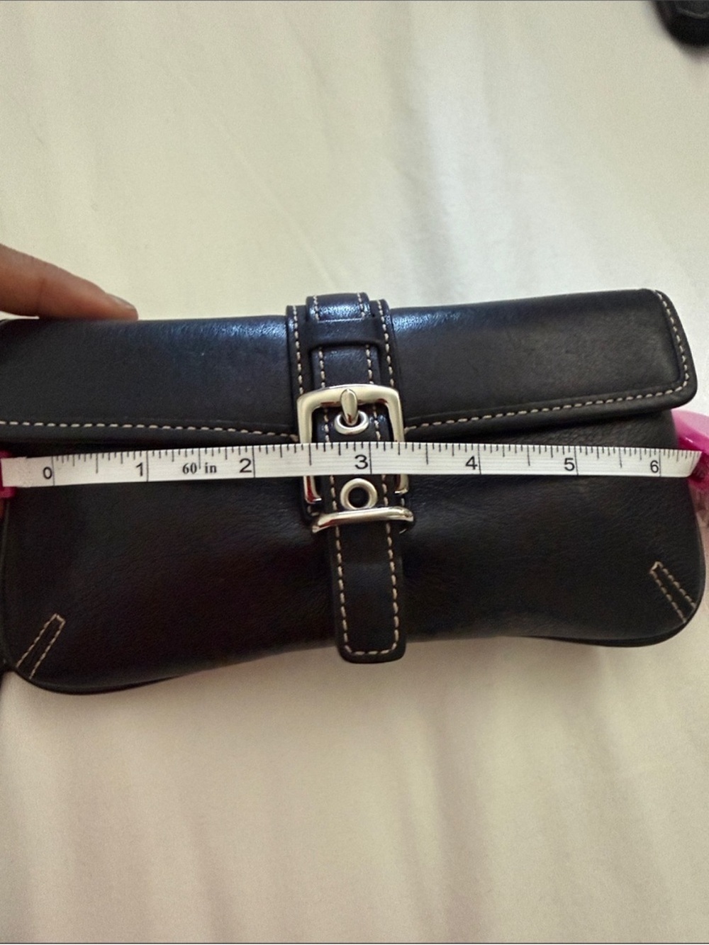 Y2K Coach Soho Black Leather Buckle Duffle Bag & Wristlet - Picture 7 of 8